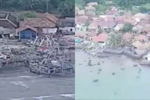 10 Potret Kalianda Lampung Selatan dari udara pasca tsunami Banten