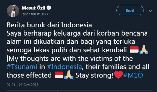 Tsunami Banten, 5 atlet dunia ini sampaikan belasungkawa