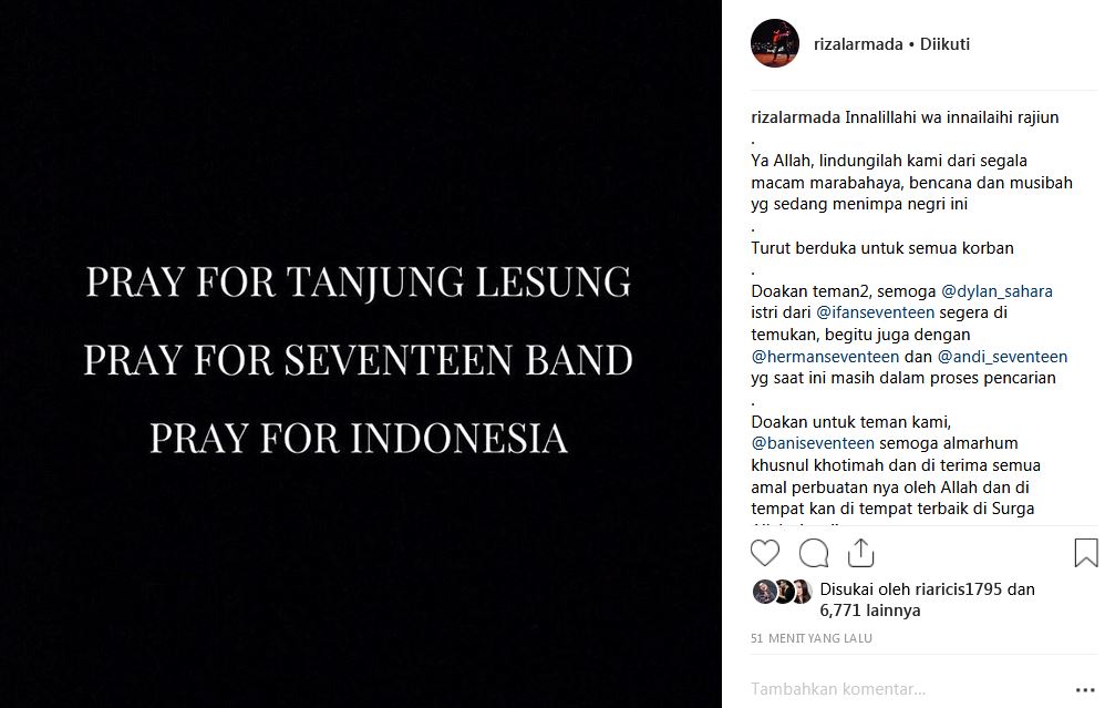 15 Seleb Tanah Air berduka atas tsunami Banten, tiada henti berdoa