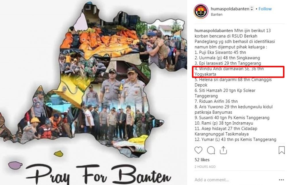 Drummer Seventeen dinyatakan meninggal dunia akibat tsunami Banten