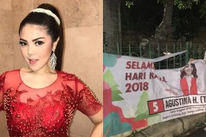 Spanduknya rusak, begini kekesalan Tina Toon di malam Natal