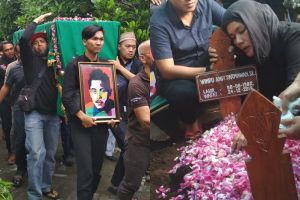 Suasana pemakaman Andi, drummer Seventeen penuh isak tangis