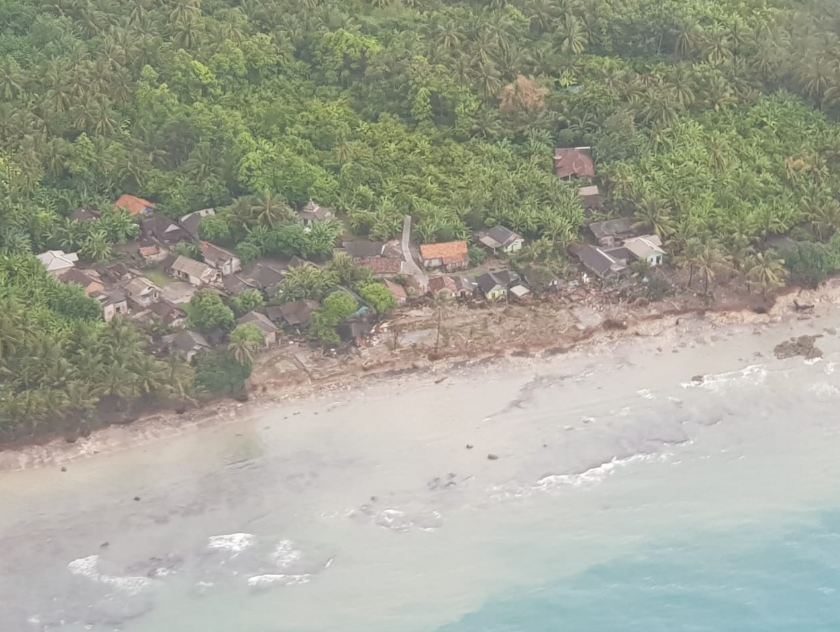 10 Potret udara daerah yang terkena tsunami Selat Sunda