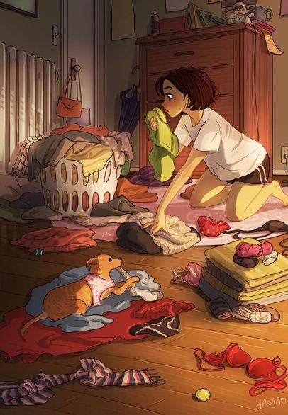 15 Ilustrasi gambarkan keseharian cewek penyayang binatang, seru