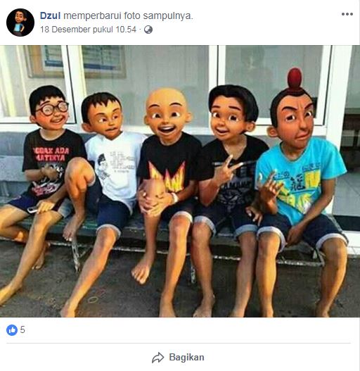 12 Status lucu karakter Upin Ipin di Facebook ini bikin ngakak