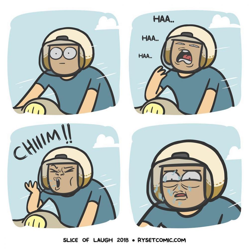 10 Komik strip lika-liku pengendara motor ini kocak