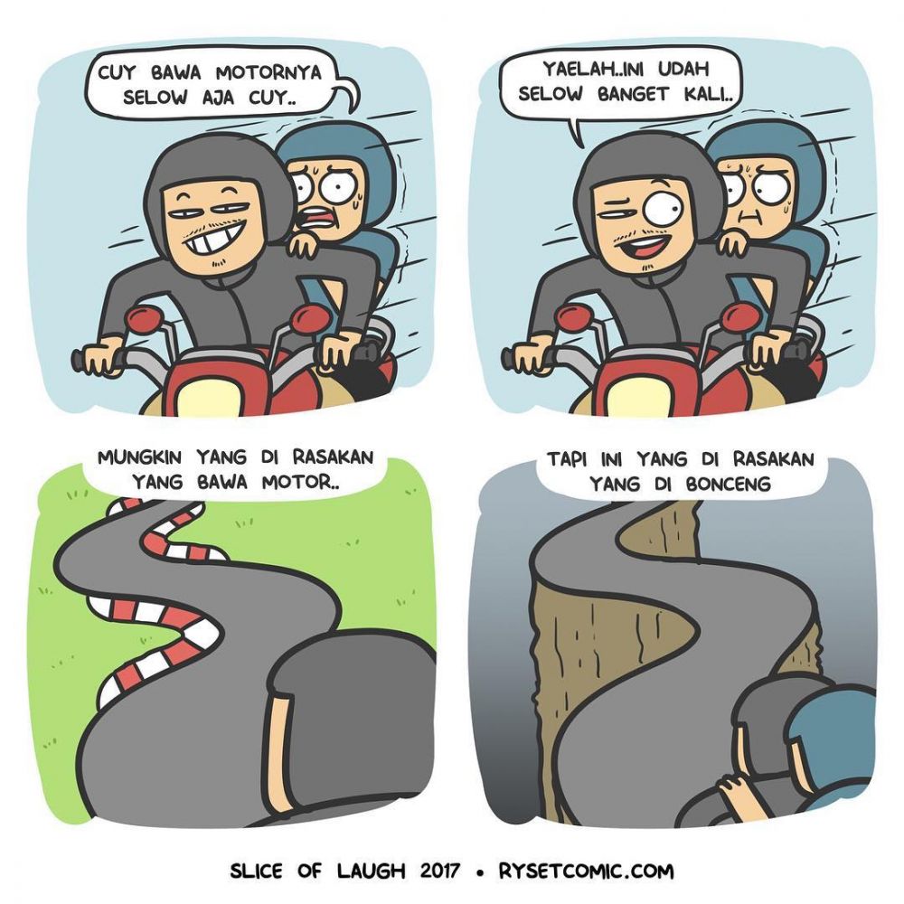 10 Komik strip lika-liku pengendara motor ini kocak