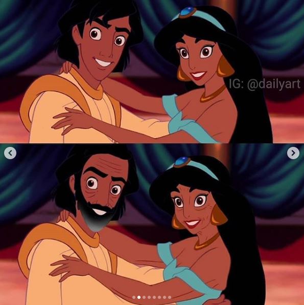 8 Ilustrasi pangeran & putri Disney menua bersama, romantis abis