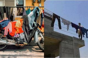 17 Foto lucu orang Indonesia jemur pakaian, bikin tepuk jidat