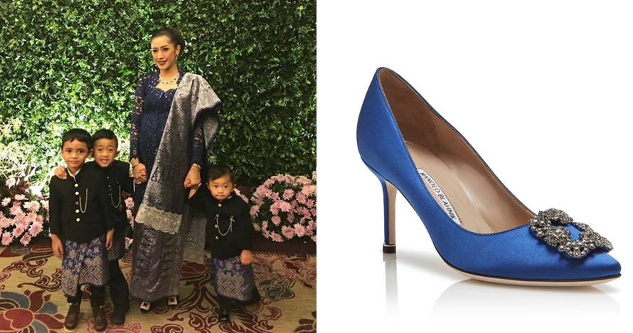 Momen Kahiyang  Ayu dan Aliya Rajasa kenakan sepatu kembar