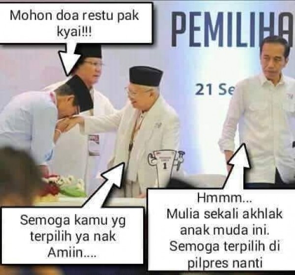 10 Meme lucu Jokowi-Prabowo, bikin suasana adem jelang Pilpres