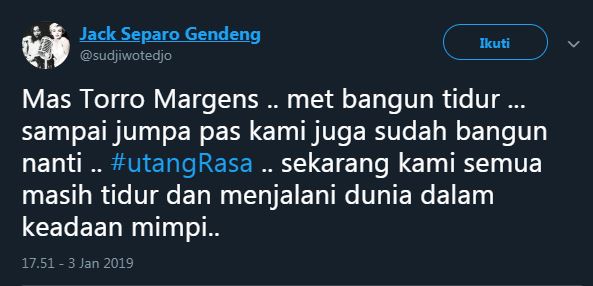 7 Seleb Indonesia posting ucapan duka mendalam untuk Torro Margens