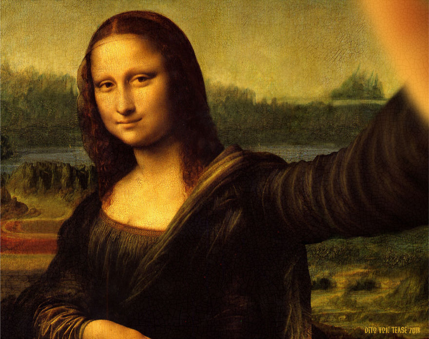 15 Potret keren andai sosok dalam lukisan terkenal bisa selfie