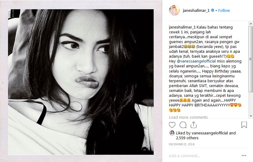 Bersahabat, ini dukungan Jane Shalimar untuk Vanessa Angel 