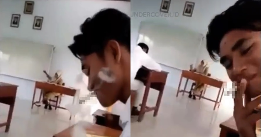 Viral aksi siswa merokok di depan guru sedang mengajar, miris