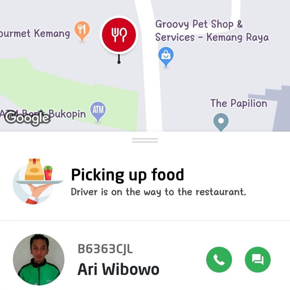 Ari Wibowo pesan makan di aplikasi, nama sopirnya bikin ketawa