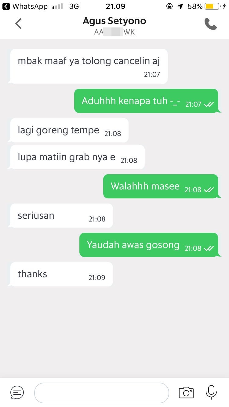 15 Chat lucu pengemudi ojek online minta cancel, ngeselin