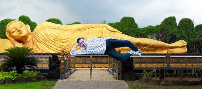 Minta ditambahin pemandangan, 12 foto editan cowok ini jadi lucu