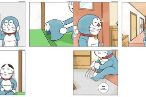 10 Komik strip lucu di balik kerja keras Doraemon, bikin ngakak