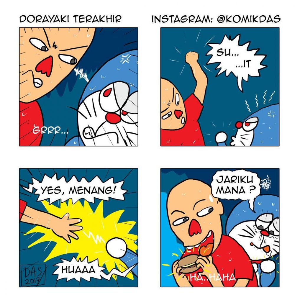 10 Komik strip lucu di balik kerja keras Doraemon, bikin ngakak