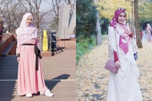 9 Gaya Anisa Rahma pakai gamis saat liburan, memesona