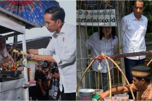 7 Momen Jokowi beli jajanan kaki lima, cilok hingga kerak telor