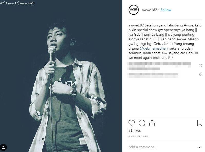 Gebi Ramadhan meninggal, 4 komika ini ungkap duka mendalamnya