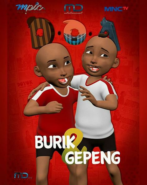 6 Potret Burik & Gepeng, karakter kartun 'Upin Ipin Indonesia'