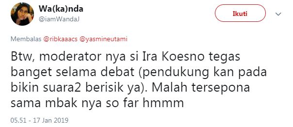 Gaya Ira Koesno memandu debat capres bikin warganet salah fokus