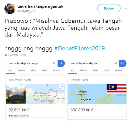 10 Cuitan lucu Jawa Tengah lebih luas dari Malaysia ini kocak