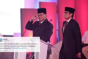 11 Cuitan lucu tanggapi pernyataan Prabowo-Sandi di debat capres