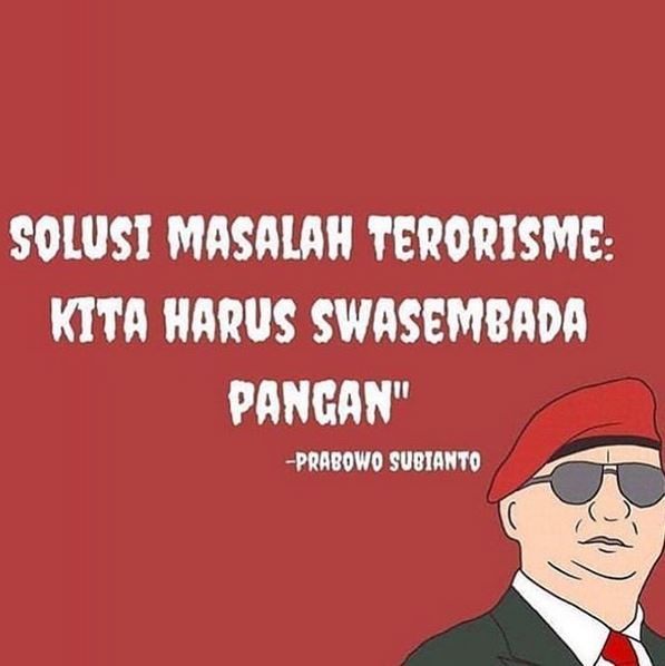8 Meme lucu quote kontroversial Jokowi-Ma'ruf & Prabowo-Sandi