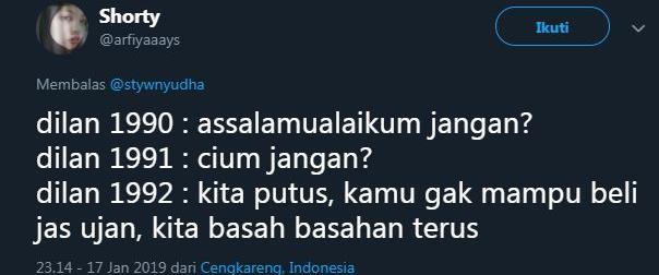 12 Cuitan lucu film Dilan 1991 ini bikin gagal baper