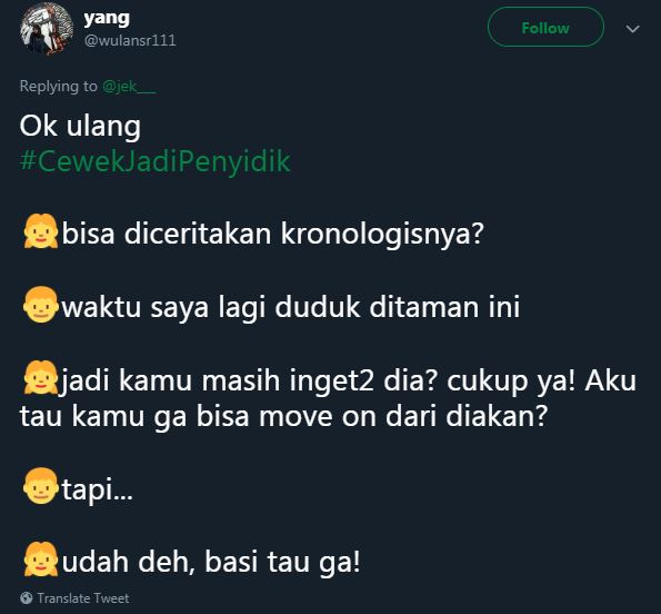 10 Cuitan lucu kalau cewek jadi penyidik ini bikin geregetan