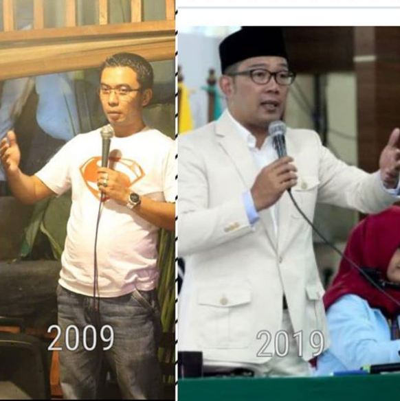 12 Editan foto 10 Years Challenge mirip Ridwan Kamil, kocak abis