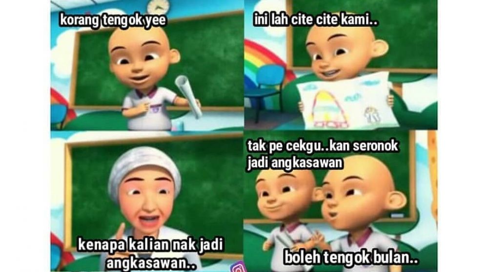 10 Meme lucu Upin Ipin ngerjain Cikgu ini kocaknya keterlaluan