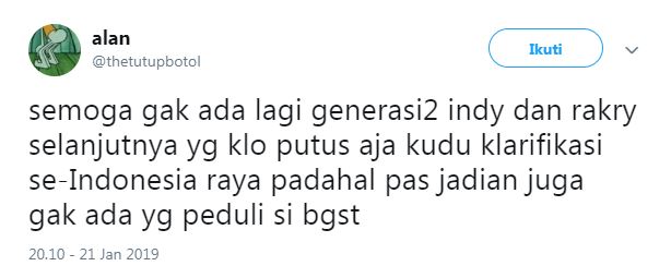 11 Reaksi kocak warganet nonton video putusnya Rakry dan Indy