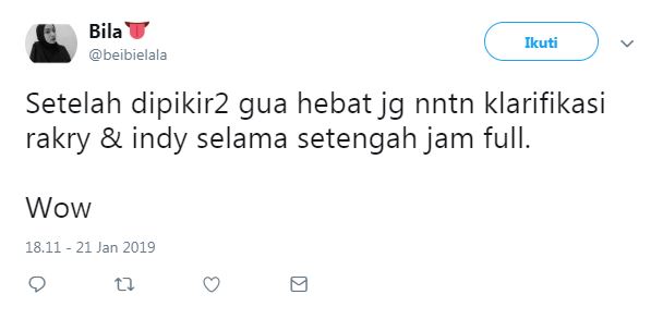 11 Reaksi kocak warganet nonton video putusnya Rakry dan Indy