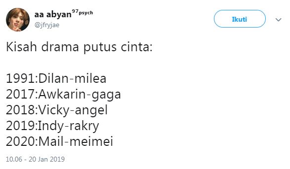 11 Reaksi kocak warganet nonton video putusnya Rakry dan Indy