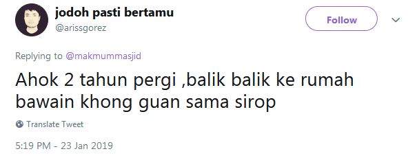 15 Cuitan lucu Ahok bebas & pulang ke rumah, bikin senyum kecut