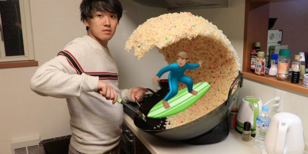 10 Foto editan 'cowok goreng nasi' ini bikin tersenyum lebar