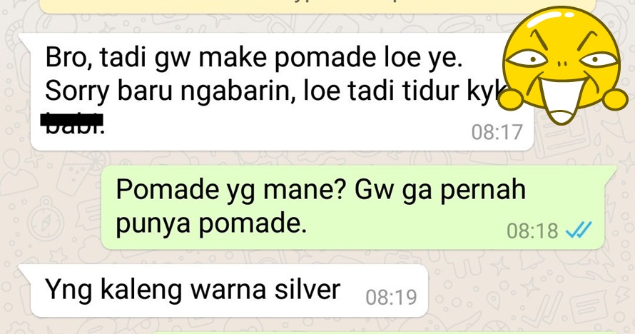 Chat cowok pinjam pomade ke temannya ini endingnya tak terduga