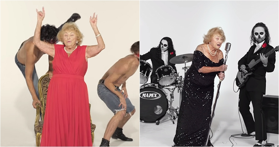 Nenek 97 tahun jadi vokalis band metal, 5 aksinya bikin melongo