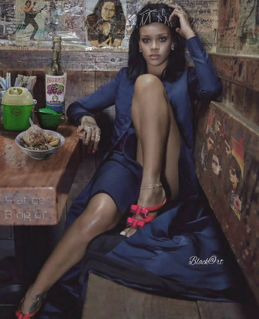 10 Foto editan lucu Rihanna jadi orang Indonesia ini bikin ngakak
