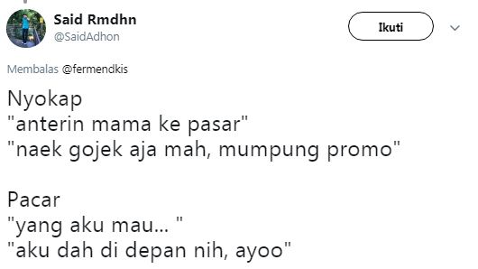 10 Cuitan lucu nyokap vs pacar ini bikin tersenyum simpul