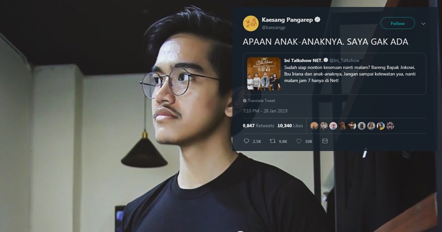 4 Reaksi kocak Kaesang nggak ikut talkshow keluarga Jokowi