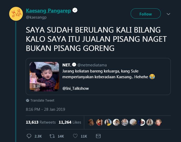 4 Reaksi kocak Kaesang nggak ikut talkshow keluarga Jokowi