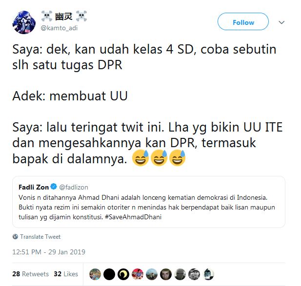 Fadli Zon kecam vonis Ahmad Dhani, 10 serangan balik ini makjleb