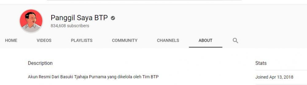 Baru 2 konten, YouTube Ahok jumlah subcribernya salib Jokowi