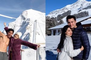 Ini momen romantis 7 pasangan seleb menikmati salju di Swiss